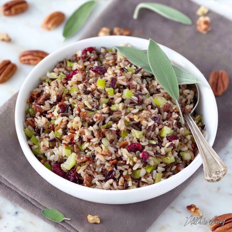 Wild Rice Stuffing with Cranberries, Pecans, and Herbs Recipe
