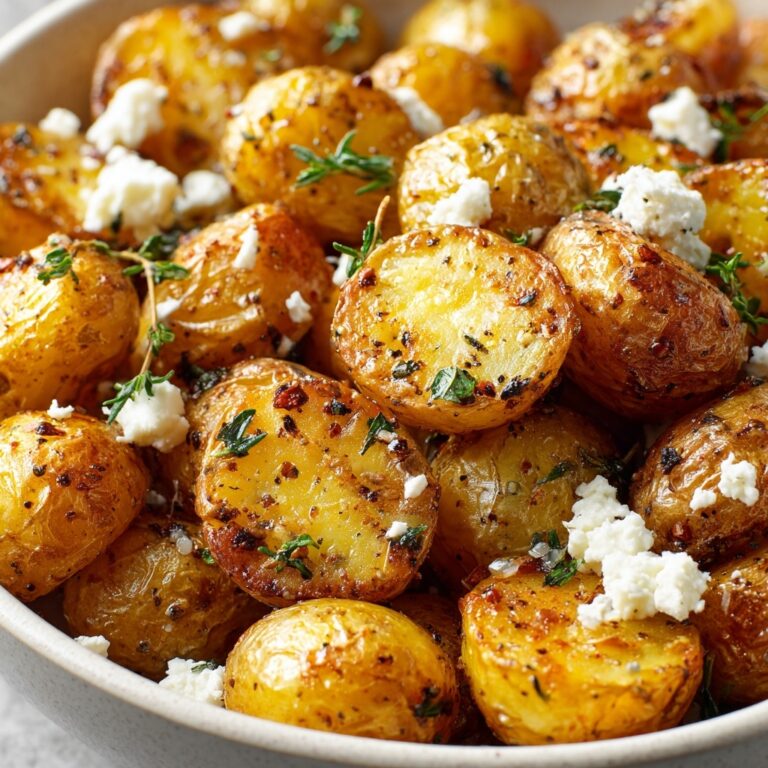 Roasted Potatoes with Baked Feta and Garlic Recipe